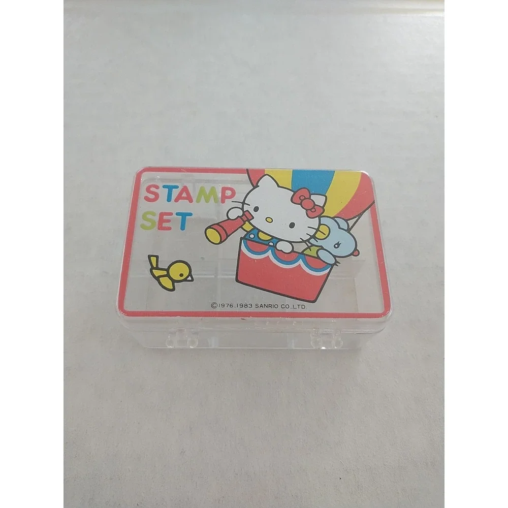 Vintage Sanrio Hello Kitty Trinket Box 1976 1983 Primary Color Block Decor